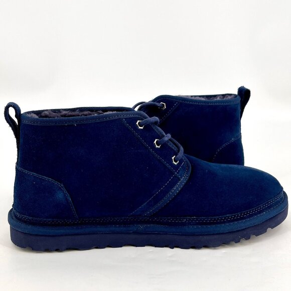 UGG Neumel Chukka Boots Size 12 Navy Suede Wool Lining Lace-Up SugarSole main image 7